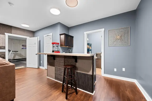 Basement bar with a counter and stool at 2842 Chilton Road, Appomattox VA