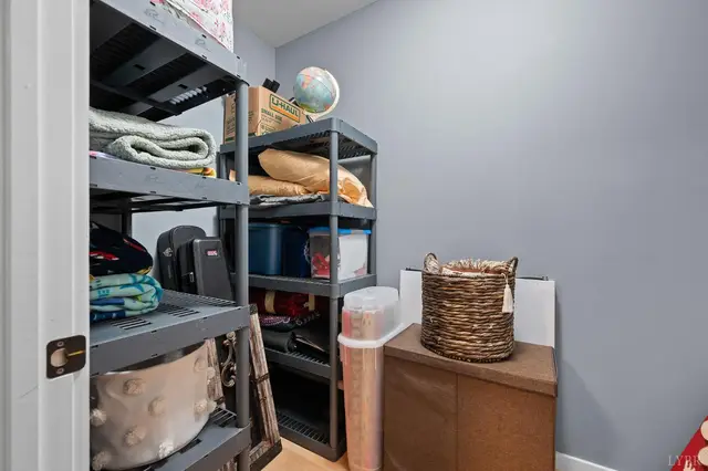 Storage closet with metal shelving at 2842 Chilton Road, Appomattox VA