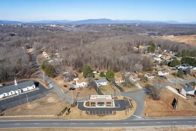 Aerial rendering of a building on the lot with mountains in the distance at 286 Rockwell Road, Lynchburg VA